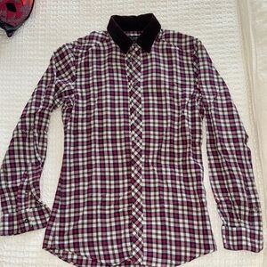 Dolce & Gabbana Multicolor Checkered Shirt with Black Collar